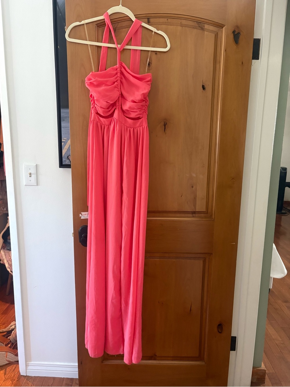 Hot Miami Styles coral pink maxi dress